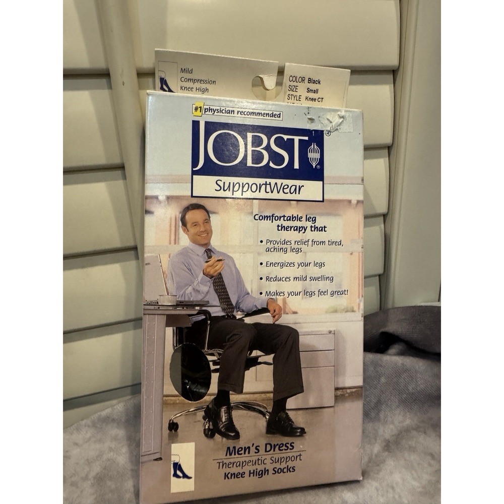 Jobst Men's‎ Black Small Dress Knee Socks Closed Toe 8-15 mmHg NOS